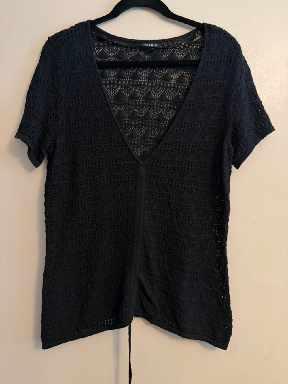 torrid Black Crochet Openwork Top